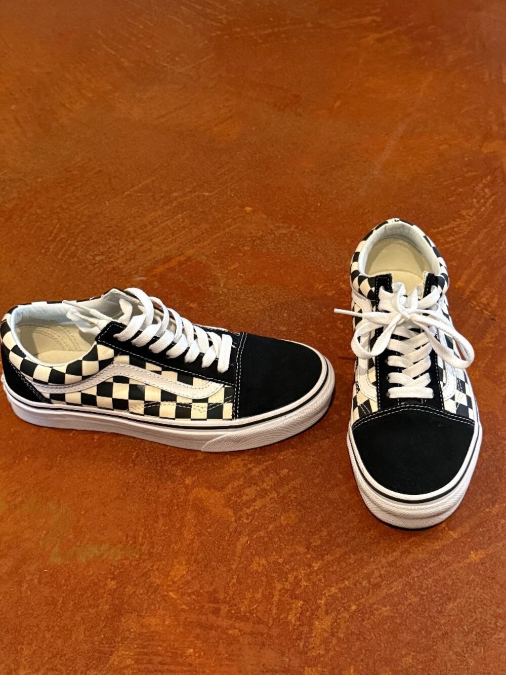 Vans Old Skool Black and White Checkered Shoes Womens 7.5 Mens 6